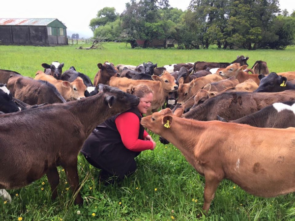 Shannon on a farm visit during her time as a Training Adviser